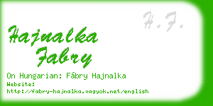 hajnalka fabry business card